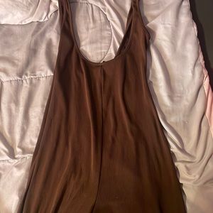 Brown pants with shoulder straps